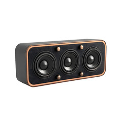 Vintage Style Speaker Isolated PNG &ndash; Retro Triple Driver Audio Speaker on Transparent Background