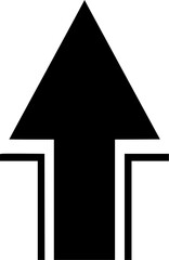 Fototapeta premium Black arrow icon in simple minimalist design with bold lines and upward trend for business infographics 
