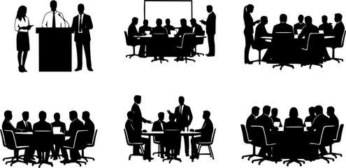 Obraz premium Business Leader Silhouette in Minimalist Style with Black Color on White Background for Corporate Branding 