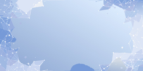 Abstract geometric network with glowing white nodes on a light blue background © Bijoy