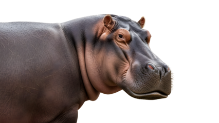 ZOOM SHOT OF THE HIPPO ON WHITE PNG BACKGROUND.PNG..
