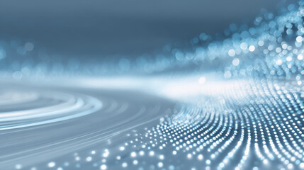 Futuristic technology background digital wave glowing dots blue abstract particle light smooth motion pattern innovation concept modern design