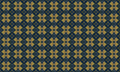 Premium navy blue and gold seamless geometric pattern, luxury art deco style ornament for high-end packaging.