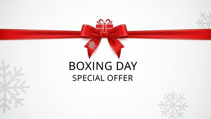 Minimal Boxing Day Special Offer with Red Ribbon