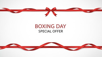 Boxing Day Special Offer Banner with Ribbon Border