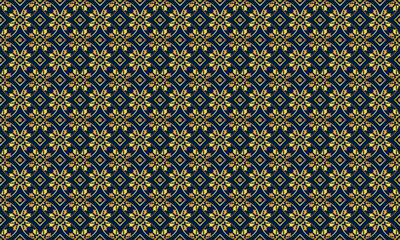 Premium navy blue and gold seamless geometric pattern, luxury art deco style ornament for high-end packaging.