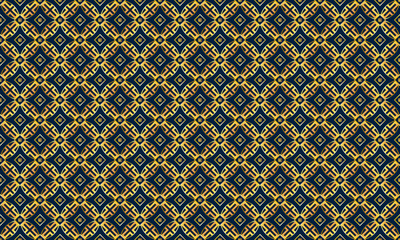 Premium navy blue and gold seamless geometric pattern, luxury art deco style ornament for high-end packaging.
