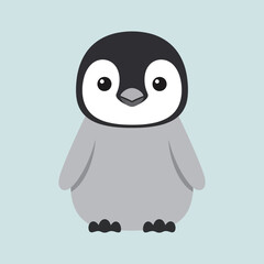 Obraz premium Cute Baby Penguin Cartoon Character Illustration.