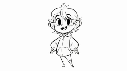 Obraz premium Cartoon Child Character Illustration.