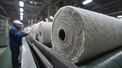 Fabric production in a factory.