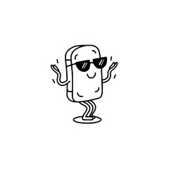 Obraz premium Smiling USB Flash Drive Wearing Sunglasses and Dancing