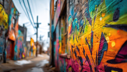Obraz premium Colorful Urban Graffiti Alley