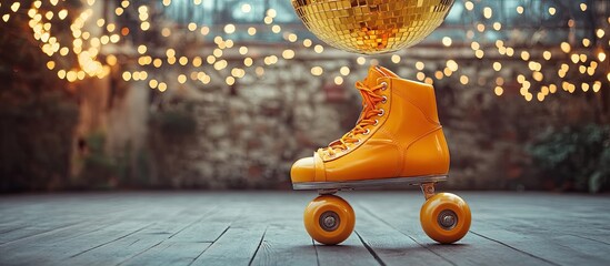 Retro Roller Skate and Disco Ball: Nostalgic Dance Party Vibes