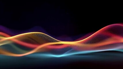 Vibrant wavy lines in motion with colorful gradient hues