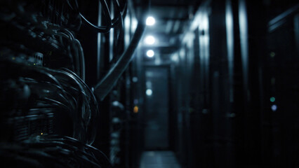 Dark Data Center Server Room