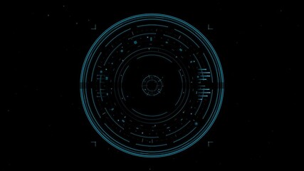 Hologram circle interface in futuristic cyberspace portal with abstract design - Powered by Adobe