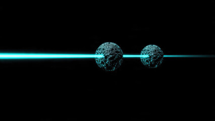 Futuristic Energy Beam and Spheres