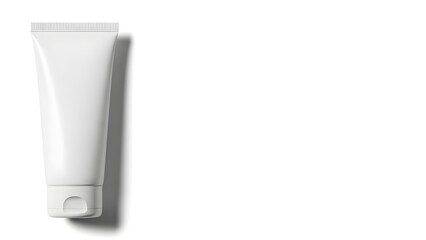 White cosmetic tube on clean background for skincare product advertising