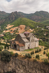 Aerial view of Akhtala Monastery in Armenia. Vertical photo
