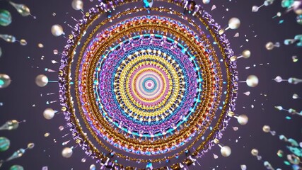 Abstract colorful mandala design with intricate patterns and shapes  