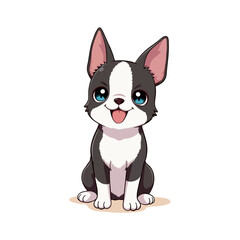 Cute Boston Terrier Clipart 05