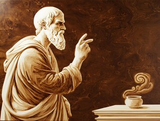 Philosopher thinking and analyzing from a philosophical perspective