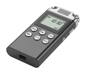 Recording device for interviews office electronic equipment isolated on transparent background