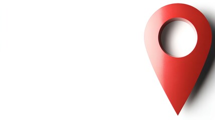 Pinpoint Red Location Marker Navigation Icon on White Background