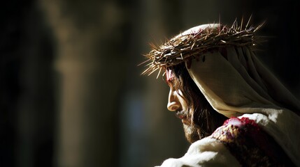 Jesus of Nazareth with crown of thorns