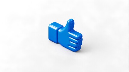Illustration of a blue thumbs up indicating that it like, social networks, social media