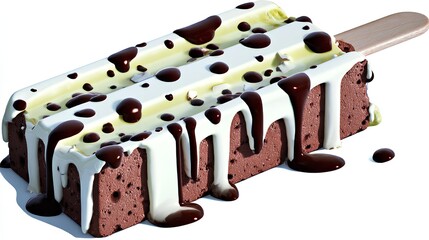 Chocolate and vanilla ice pop or frozen popsicle