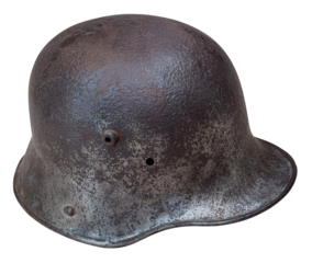 Rusty world war two german military stahlhelm showing history