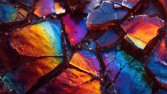 Iridescent Bismuth Crystal Close-Up