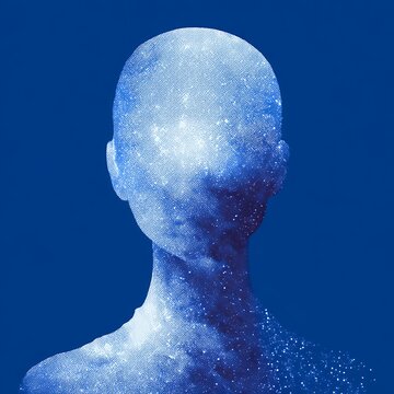 androgynous human figure filled with galaxy