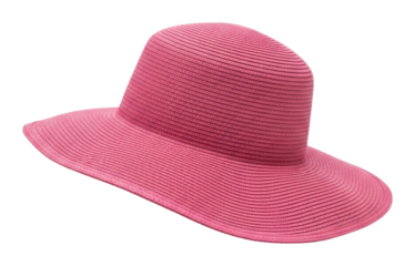 Summer fashion accessory beach hat bright colors view isolated on transparent background