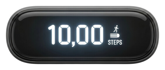 Tracking daily activity step counter home digital display modern isolated on transparent background