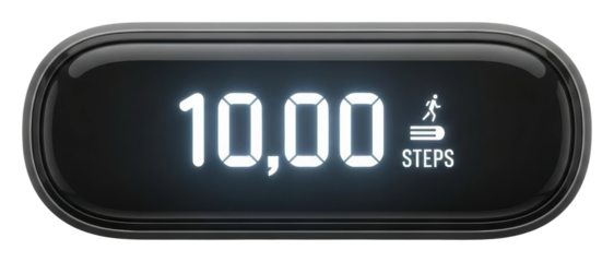 Tracking daily activity step counter home digital display modern isolated on transparent background