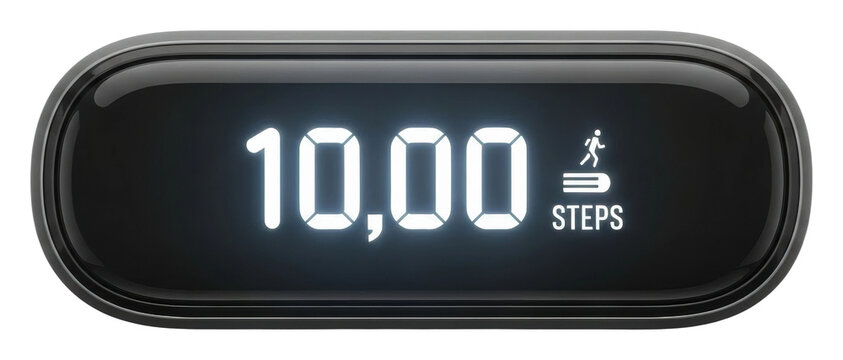 Tracking daily activity step counter home digital display modern isolated on transparent background