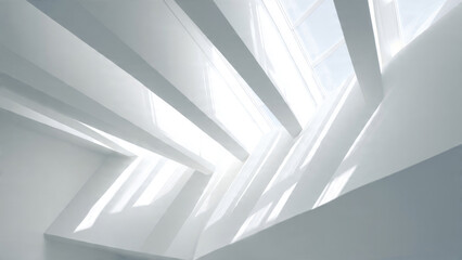 Modern White Architecture with Sunlight