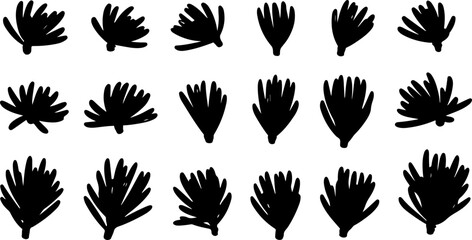 Fototapeta premium Pine Tree Silhouette Collection – Evergreen Forest Vector Set