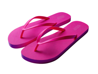 Bright Pink Flip Flops on Blue Background