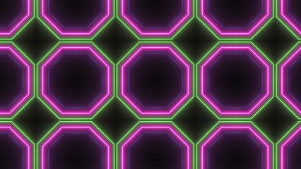 Glowing neon line mandala icon fabric sign illustration background.