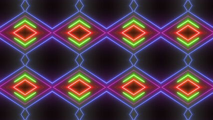 Abstract glowing neon mandala lines fabric icon illustration background.