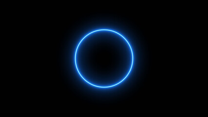 Abstract glowing neon circle loading shape icon illustration background.