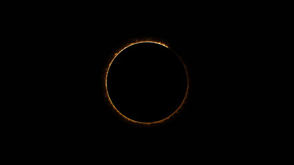 Abstract glowing neon circle loading shape icon illustration background.