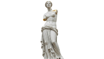 Aphrodite of Milos statue isolated PNG on transparent background, ancient Greek sculpture of Venus for art and history projects