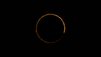 Abstract glowing neon circle loading shape icon illustration background.