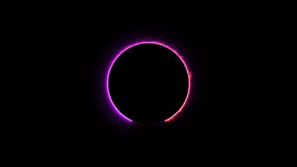 Abstract glowing neon circle loading shape icon illustration background.