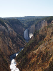 Scenic Panorama of Yellowstone Grand Canyon and Lower Falls