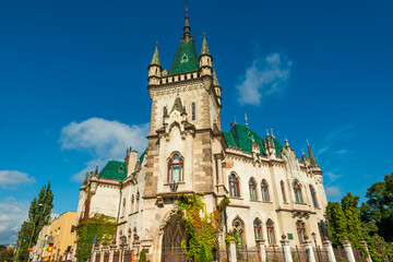 Jakab (Jakabov) Palace built in 1899 in pseudo-gothic style, a historical landmark, and a former residence of the president of Czechoslovakia in the old town part of Kosice, Slovakia